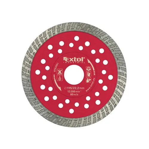 Zrušeno! nahrazeno výrobkem 8703052, kotouč diamantový řezný turbo fast cut, 125x22.2mm EXTOL INDUSTRIAL 8703002