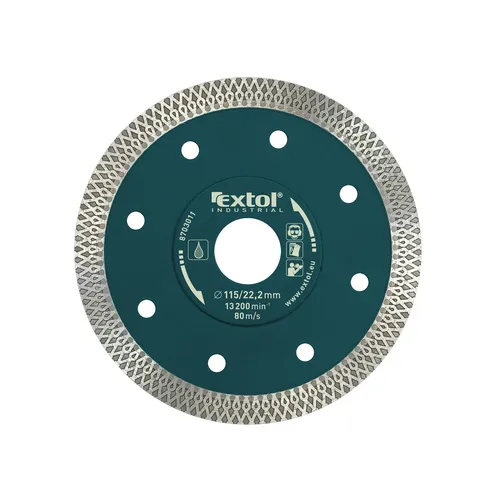 Zrušeno! nahrazeno výrobkem 8703041, kotouč diamantový řezný turbo thin cut, 115x22,2mm EXTOL INDUSTRIAL 8703011