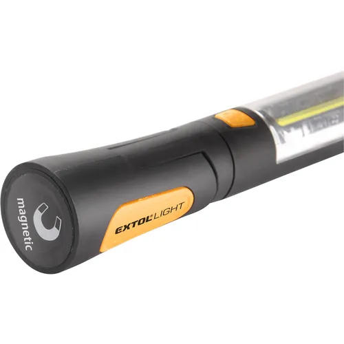 Zrušeno! nahrazeno výrobkem 43155,svítilna 3w+3w cob led s kloubem a magnetem, 3w led - 160lm, 3w cob - 220lm EXTOL LIGHT 43112