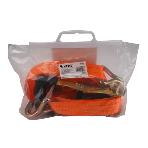 Zrušeno! nahrazeno výrobkem 8861155, pás upínací ráčnový s háky, 10m x 50mm, max. 1200kg, pes EXTOL PREMIUM 82375