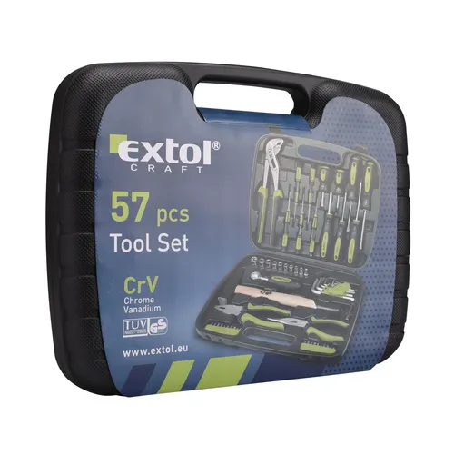 Zrušeno! nahrazeno výrobkem 6599, sada nářadí 57ks, 1/4" EXTOL CRAFT 6591