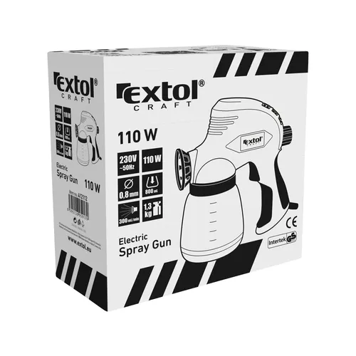 Zrušeno! nahrazeno výrobkem 412114, pistole stříkací na barvu, 110w EXTOL CRAFT 412112