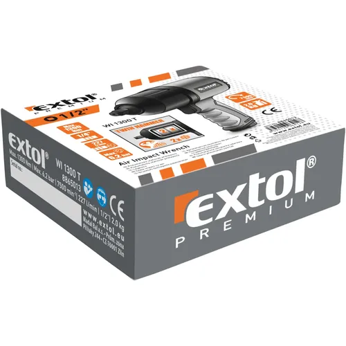 Zrušeno! nahrazeno výrobkem 4795013, utahovák rázový, 1/2", kompozit, pneu, 1300nm EXTOL PREMIUM 8865013
