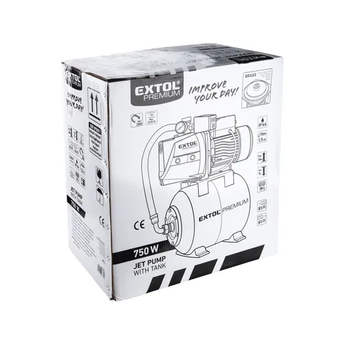 Čerpadlo proudové s tlakovou nádobou, 750w, 5270l/h EXTOL PREMIUM 8895095