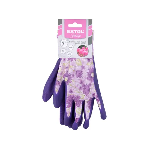 Rukavice polyesterové, bezešvé, polomáčené v latexu, velikost 7" EXTOL LADY 8856664
