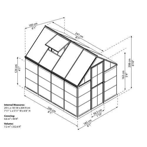 Palram - Canopia Hybrid 6x8 polykarbonátový skleník