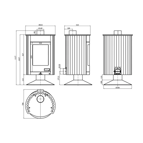 HS Flamingo MEDIE II hnědá - samet krbová kamna