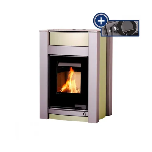 HS Flamingo KALMAR 11/5 olivová ER teplovodní krbová kamna s 5 kW výměníkem a el. regulací