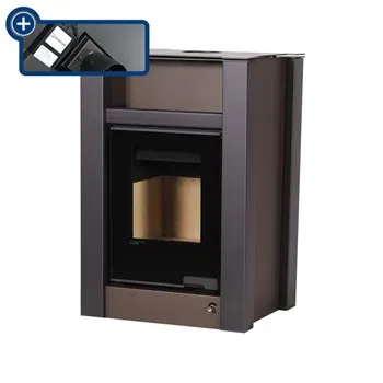 HS Flamingo LEND 11/7 hnědá ER teplovodní krbová kamna s 7 kW výměníkem a el. regulací