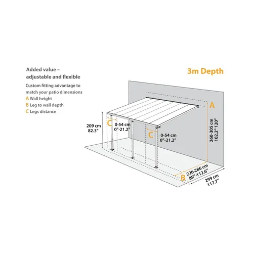 Palram - Canopia Sierra 3000 bílá 3 x 3 hliníková (montovaná) pergola