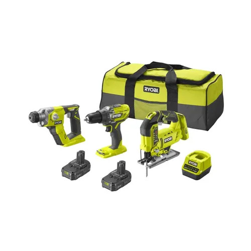 RYOBI R18DDJSSDS-220S 18V sada RCD1802 + R18JS + R18SDS + 2x baterie 2 Ah + taška