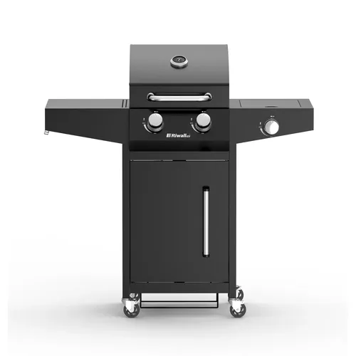 Riwall PRO RGG 21 plynový gril 10 kW se dvěma hořáky a bočním vařičem